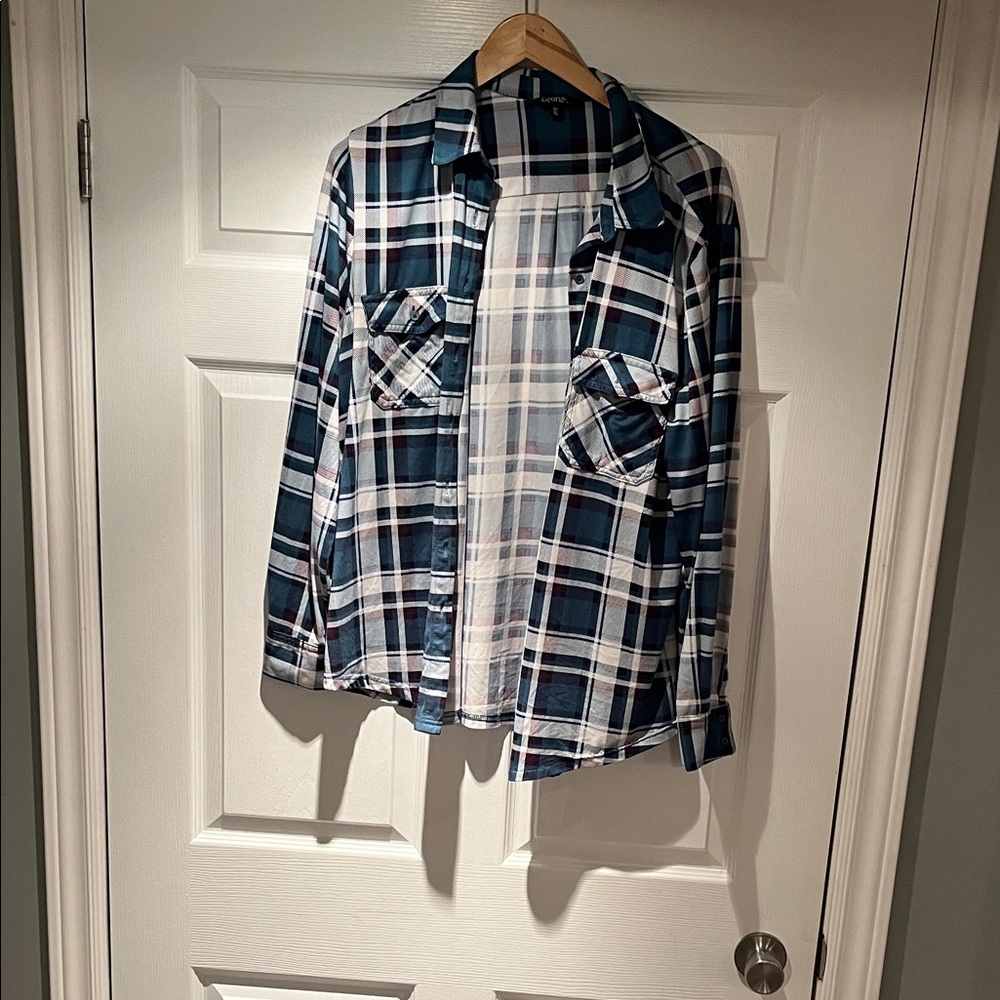 George Navy and White Checkered Shirt